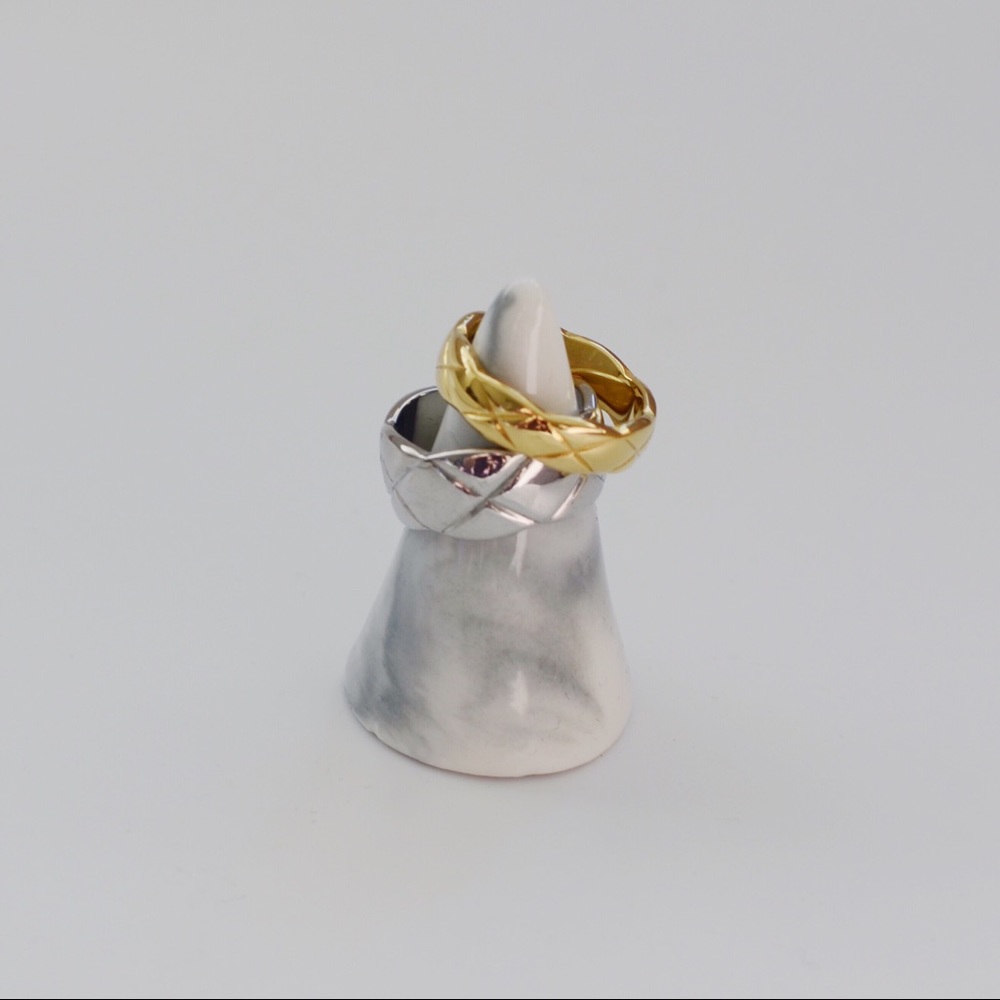 18K Gold Plated Minimalist Crush Wide Band Ring - Picture 7 of 8